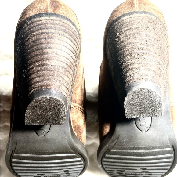 Born Distressed Brown Suede comfy ankle boots chunky heel women’s size 8.5 - Picture 7 of 11